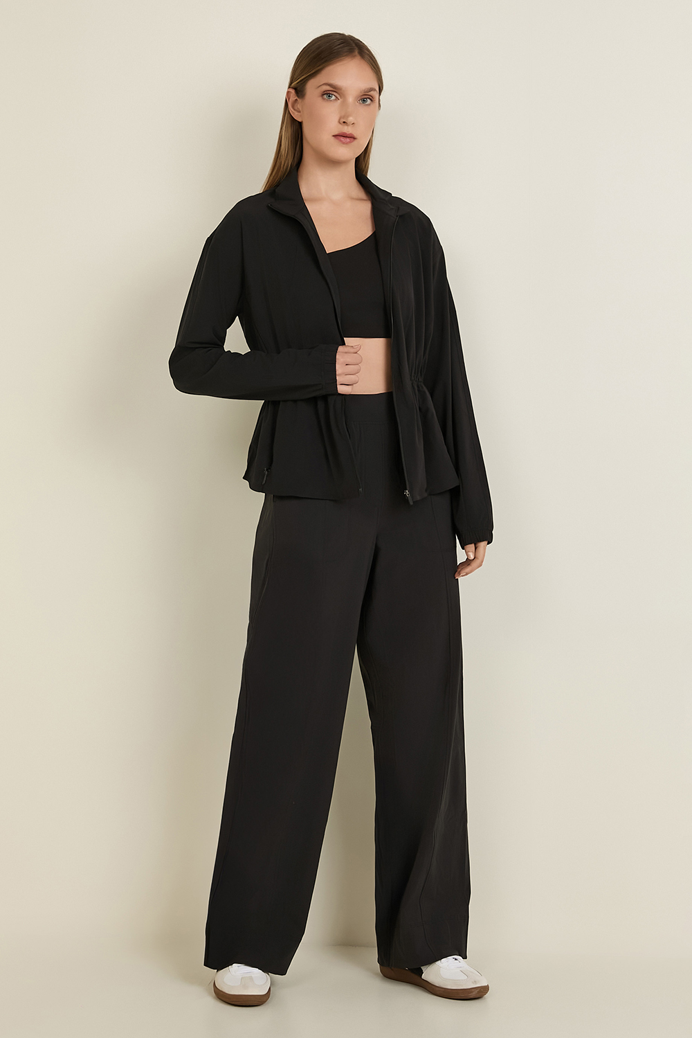 Stretch Woven Wide-Leg High-Rise Pant REG*